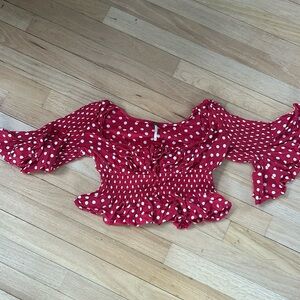 Free people poka dot top